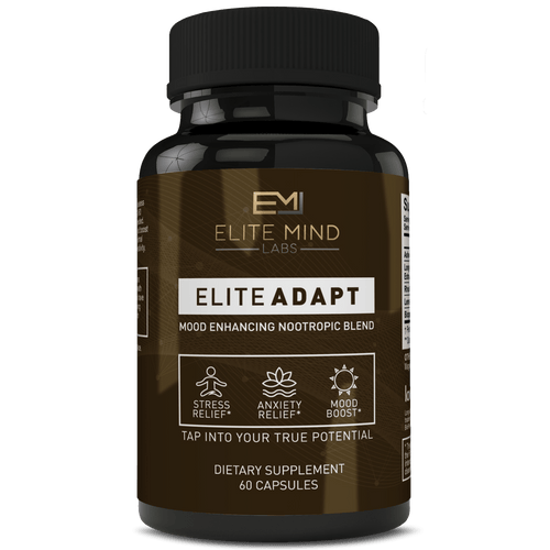 Elite Adapt - a combination of all-natural herbs, such as Ashwagandha and Rhodiola Rosea, and nootropics that will help you adapt to any stressors in your life. Manage your stress and anxiety while maximizing your mood and brain health. 